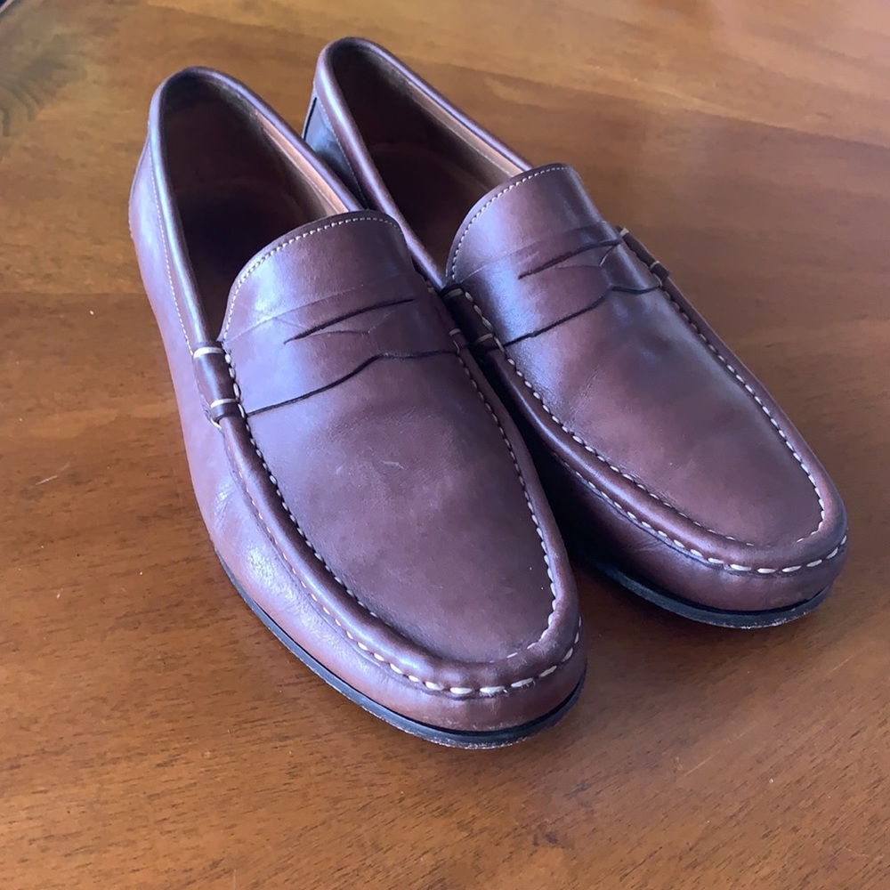 Peter Millar Brown Leather Loafers